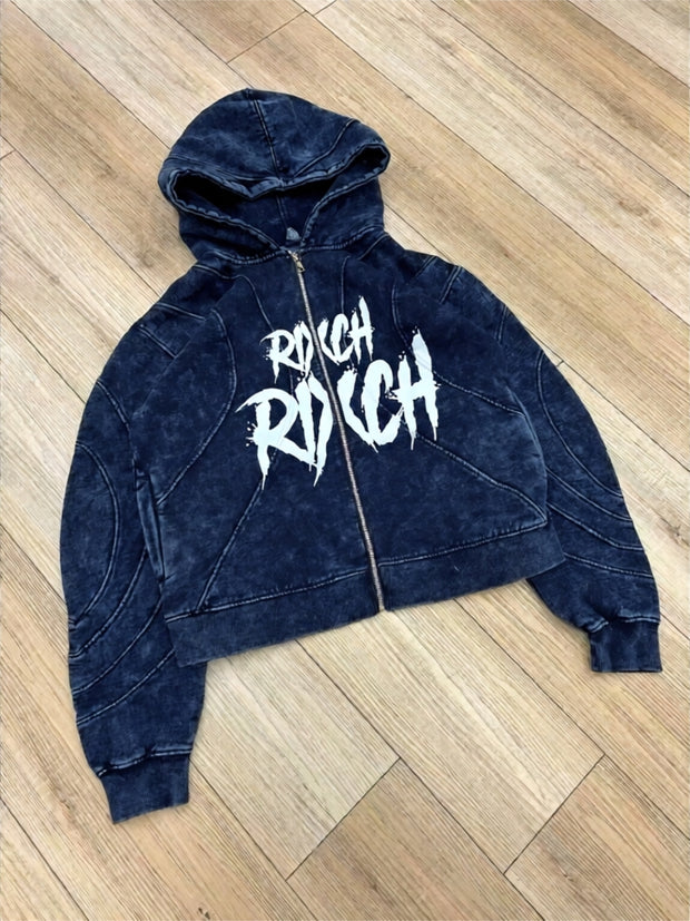 RIXCH WASHED PANEL HOODIES