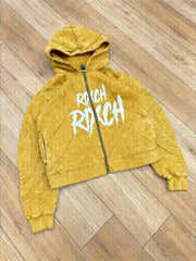 RIXCH WASHED PANEL HOODIES